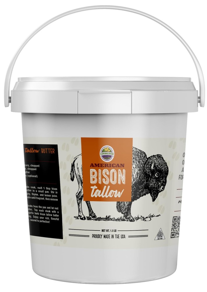 Premium Bison Tallow 1.5lb Rendered Cooking Fat for Healthier Meals