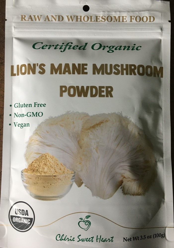Cherie Sweet Heart Lion’s Mane Mushroom Powder Certified Organic 3.5oz/100g New
