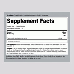 Peppermint Oil | 50mg | 120 Softgel Capsules | Non-GMO | by Piping Rock