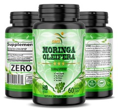 Moringa Oleifera Organic Leaf Extract 10,000mg Serving 100% Pure Capsules 60 CT