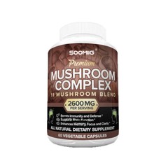 Mushroom Complex Supplement Capsules – 11 Mushrooms Lions Mane, Reishi, Chaga