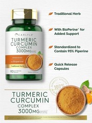 Carlyle Turmeric Curcumin with Black Pepper 3000Mg | 90 Powder Capsules | Comple