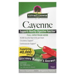 Nature s Answer Cayenne Capsicum Annuum 90 Vegetarian Capsules Cruelty-Free,