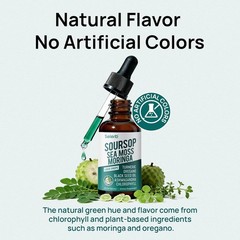 Liquid Soursop Bitters Drops with Sea Moss Moringa Turmeric Black Seed 2 Fl Oz