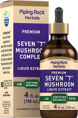 Mushroom Complex Liquid Drops | 4 Fl Oz | 7 in 1 | by Piping Rock
