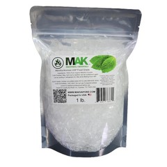 Pure Organic Menthol Crystals 1 LB – 100% Natural Mint Flavor, Resealable Bag