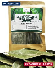 Laksaru 100% Organic Dried 200+ Soursop Leaves – Premium Graviola Leaves for Tea