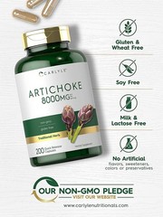 Artichoke Extract 8000mg | 200 Capsules | Non-GMO & Gluten Free | by Carlyle