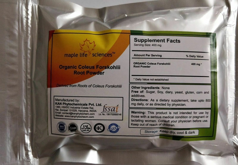 ORGANIC Coleus Forskohlii Root Powder Weight Loss For Healthy Heart & Lungs
