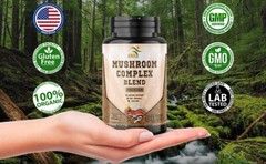 Mushroom Complex Supplement Capsules Mushrooms Lions Mane, Reishi, Turkey Tail