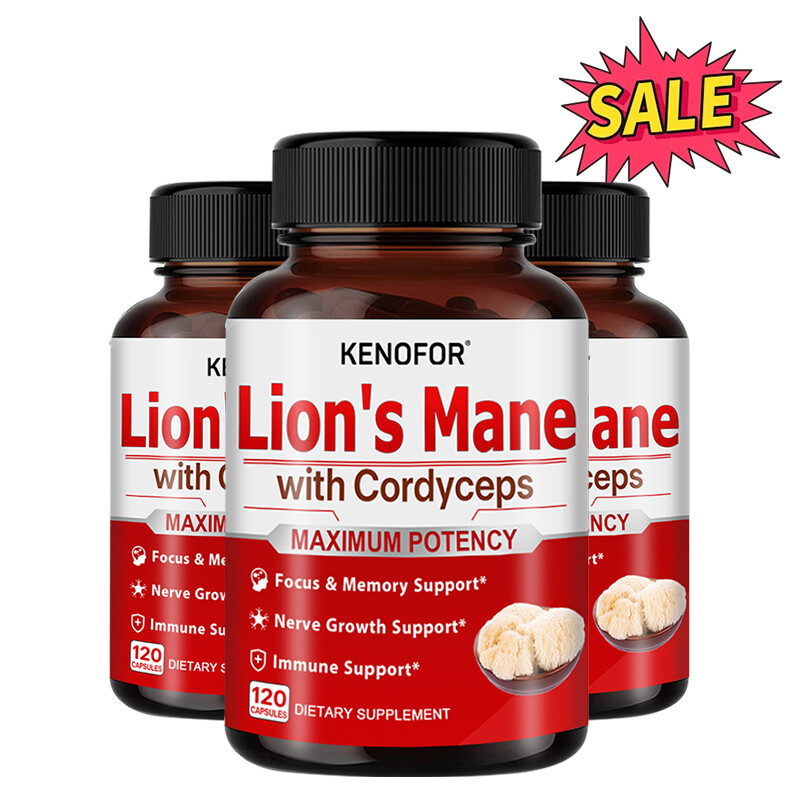 Lion’s Mane Supplement-Brain Booster,Support Focus, Cognition, Memory & Immunity