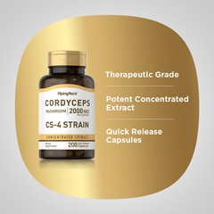 Cordyceps Mushroom | 2000mg | 200 Capsules | CS-4 Strain | by Piping Rock