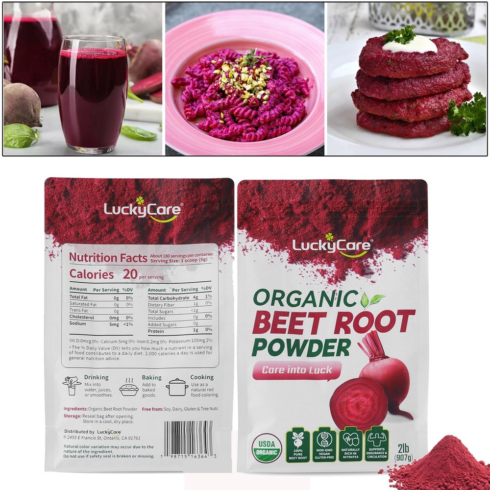 2LB Beetroot Powder Luckycare Pure Natural Superfood Dietary Supplement Vegan
