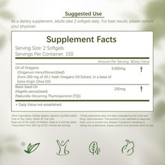 2-in-1 Oil of Oregano & Black Seed Oil Softgels | 4X Strength, Immune Support |