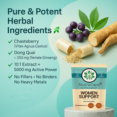 ” WOMEN SUPPORT COMPLEX ” Capsules 5000mg-(Chasteberry & Qong Quai)-90Capsules