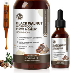 Black Walnut Drops Wormwood Tincture – with Clove, Berberine – Heart & Gentle Gu