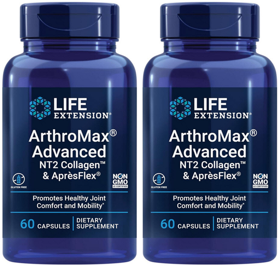 ARTHROMAX ADVANCED NT2 COLLAGEN APRESFLEX 120 Vegetarian Capsules LIFE EXTENSION