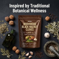 Holior 18-in-1 Black Walnut & Wormwood Herbal Blend for 240 Count (Pack of 1)