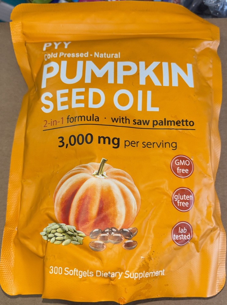 300 Softgels Pumpkin Seed Oil & Saw Palmetto – Rich in Phytosterols for Men 8/27