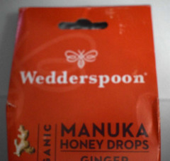 Wedderspoon Organic Manuka Honey Drops Ginger with Echinacea 4 oz For Dry Throat