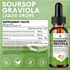 Soursop Bitters Liquid 1800mg Digestive Support & Immune Health 2-10oz