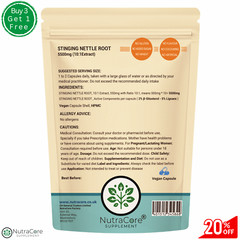 Stinging Nettle Root Caps 5500mg-(5%Lingnans ,2% β-Sitosterol )-100%Vegan-90Caps