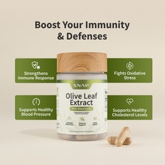 Olive Leaf Extract 40% Oleuropein Capsules Blood Pressure Supplement 300mg, 60ct