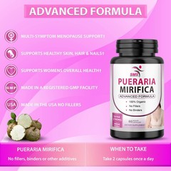 PUERARIA MIRIFICA 180 VEGGIE CAPSULES ORGANIC DIETARY SUPPLEMENT 3 BOTTLES