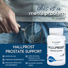 HALLPROST – Inflamed Prostate – Prostatitis – BPH – Urinary Function – 60 Cap