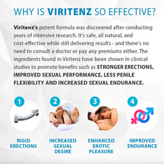 Viritenz – 1 Bottle | 100% Natural Herbal Supplement for Men | Vitality & Energy