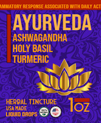 Ayurveda Synergy Tincture 1:3 Potency – Ashwagandha, Holy Basil & Turmeric USA