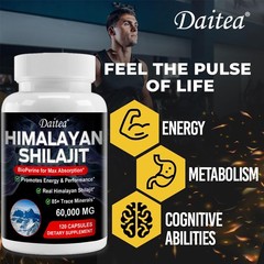 Himalayan Shilaji 2000mg BioPerine for Max Absorption Boost Energy 30/60/120Caps