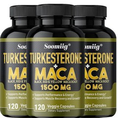 Maca Root Capsules 1500mg, Black Red Yellow Maca Extract, 30 to 120 Capsules