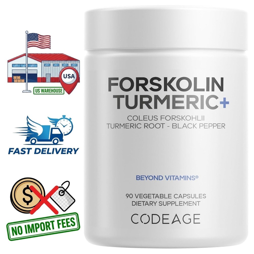 Coleus Forskohlii con Forskolin + Cúrcuma y Pimienta Negra, 90 Cápsulas