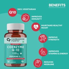 Carbamide Forte Coenzyme Q10 Capsule 120mg Plus Piperine 5mg, 30 Capsules