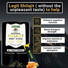 KEEREE Pure Himalayan Shilajit Sticks withOrganic Honey, Naturally Sweeter