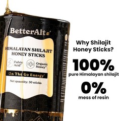 BetterAlt Pure Himalayan Shilajit Sticks w/ Organic Honey 30 STICKS BetterAlt