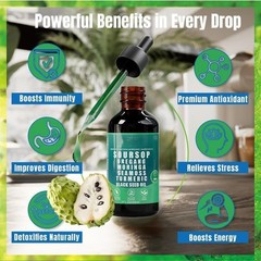 Bitters Soursop 10-in-1 Drops w/ Sea Moss, Moringa, Black Seed Oil – 2oz Vegan