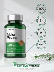 Muira Puama Extract 2200 mg | 90 Capsules | Non GMO, Gluten Free | by Horbaach