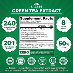 240 Count Green Tea Extract – 50% EGCG, 98% Polyphenols, 8 Supply