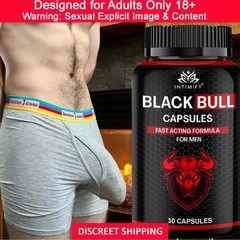 Intimify Black Bull Capsules (30 Count)–Natural Herbal Men’s Wellness Supplement
