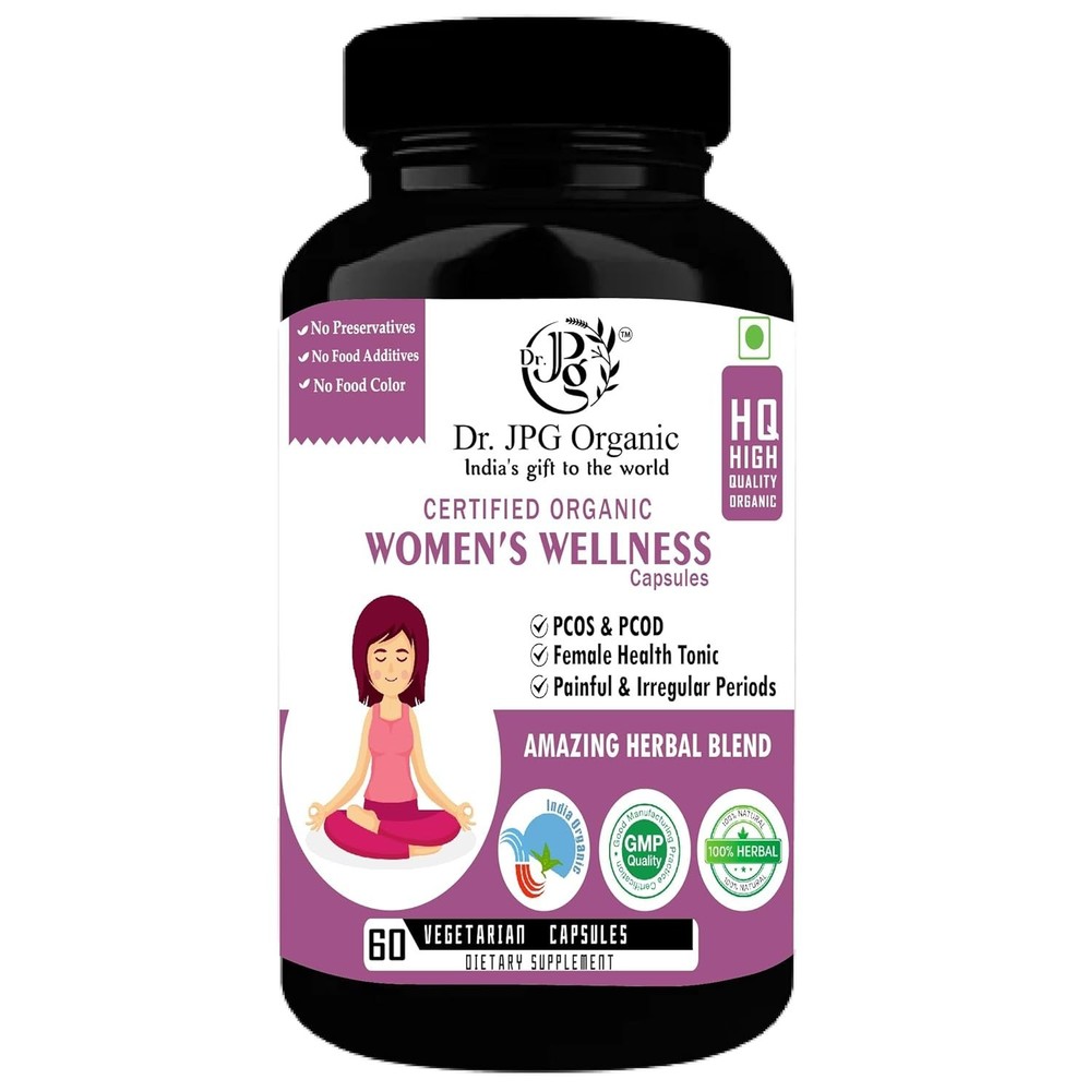 4x Women wellness 500mg, 60veg Cap. Dr. JPG Organic ISO & GMP Certified