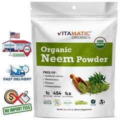 Polvo Orgánico de Hojas de Neem – 454 G (16 oz) 100% Puro de Azadirachta Indica