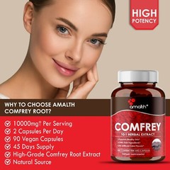 Comfrey Root Extract Symphytum 10000mg Capsules – 90 Pills – Healthy Skin