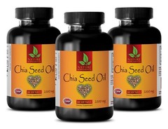 digestion aid – CHIA SEEDS OIL Pills – healthy hair, nail, skin – 3 Bottles