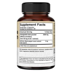 Ashwagandha Extra Strength 3000 Mg Capsules For Anxiety And Stress Relief