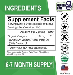 Oregano Oil Natural Liquid Drops – 6 Month Supply of Drops…%%