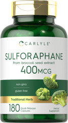Sulforaphane Broccoli Sprout Extract Capsules | 400 mcg | 180 Count | by Carlyle