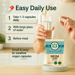 NEEM LEAF 5500mg Capsules(2%Azadirachtin)100%Organic-Detox Immune Support-90Caps