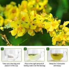 Organic Mullein Leaf Tea Herbal Tea Bags for Lung Cleanse Respiratory Breathing